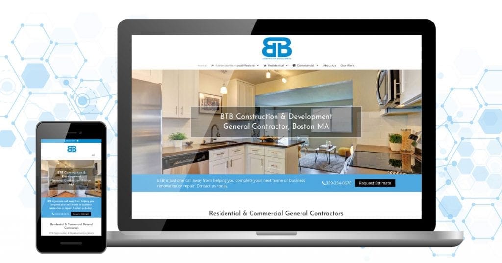 btb web design site launch graphic