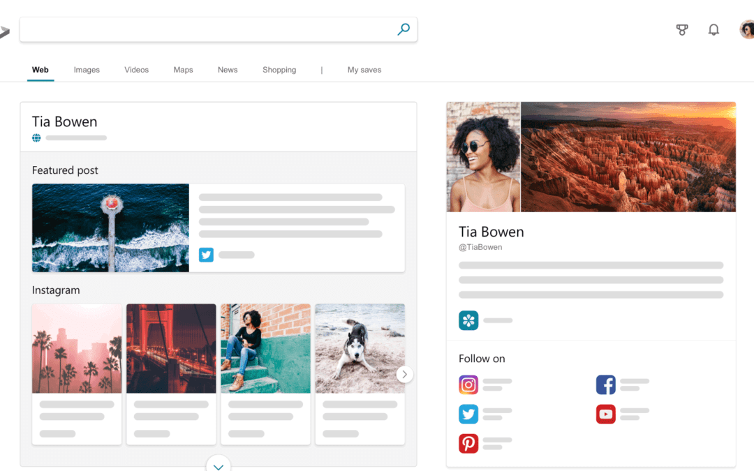 With Bing Pages, brands can manage their profiles across Microsoft products,  including Bing Search
