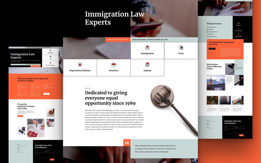 Get a FREE Immigration Lawyer Layout for Divi