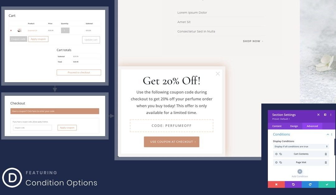 How to Retarget Abandoned Carts with a Promo Popup Using Divi’s Condition Options