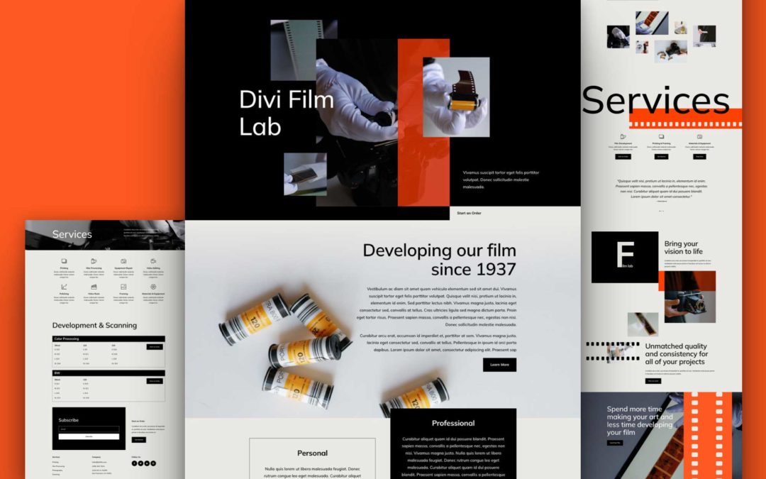 Get a FREE Film Lab Layout Pack for Divi