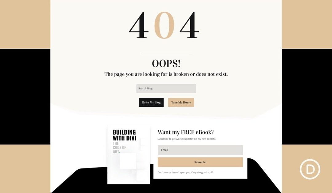 Download a FREE 404 Page Template for Divi’s Blogger Layout Pack