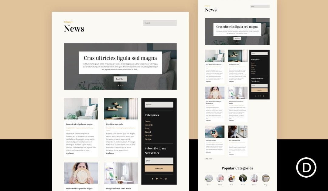 Download a FREE Category Page Template for Divi’s Blogger Layout Pack