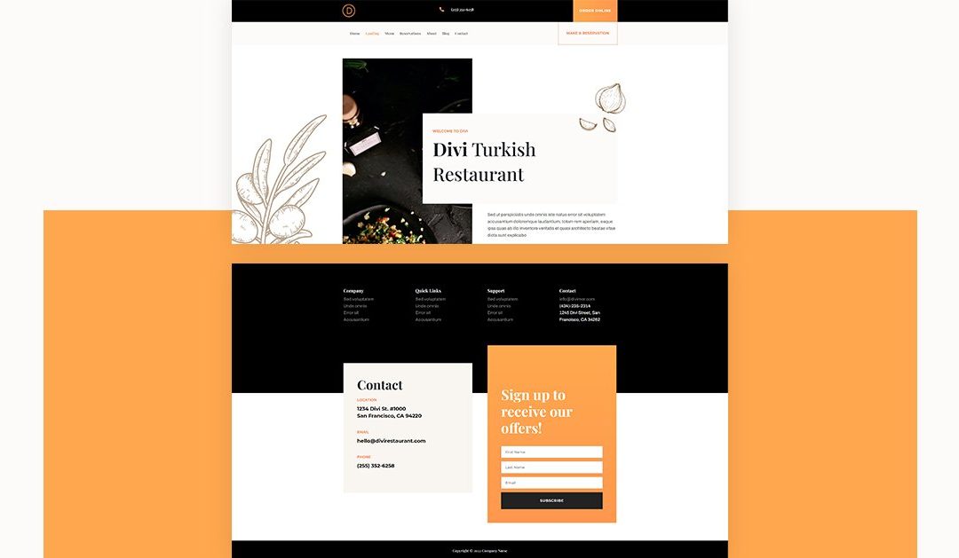 Download a FREE Header & Footer for Divi’s Middle Eastern Restaurant Layout Pack for Divi