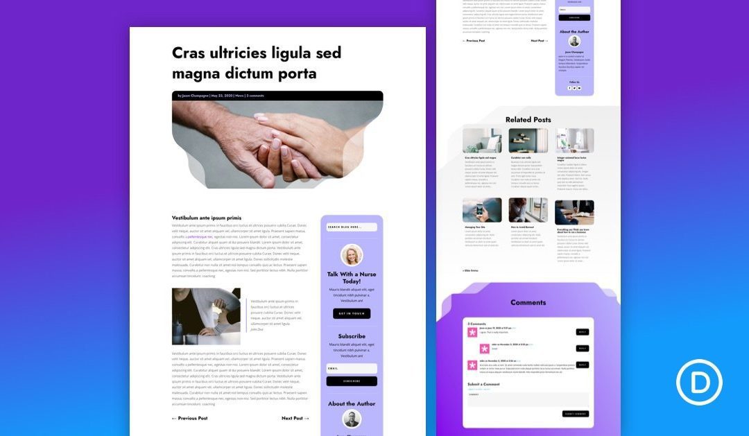 Download a FREE Blog Post Template for Divi’s Nursing Home Layout Pack