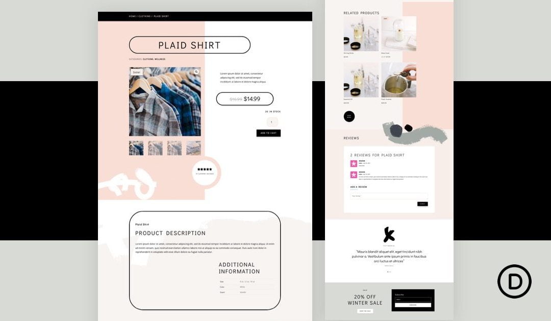 Download a FREE Product Page Template for Divi’s Clothing Store Layout Pack