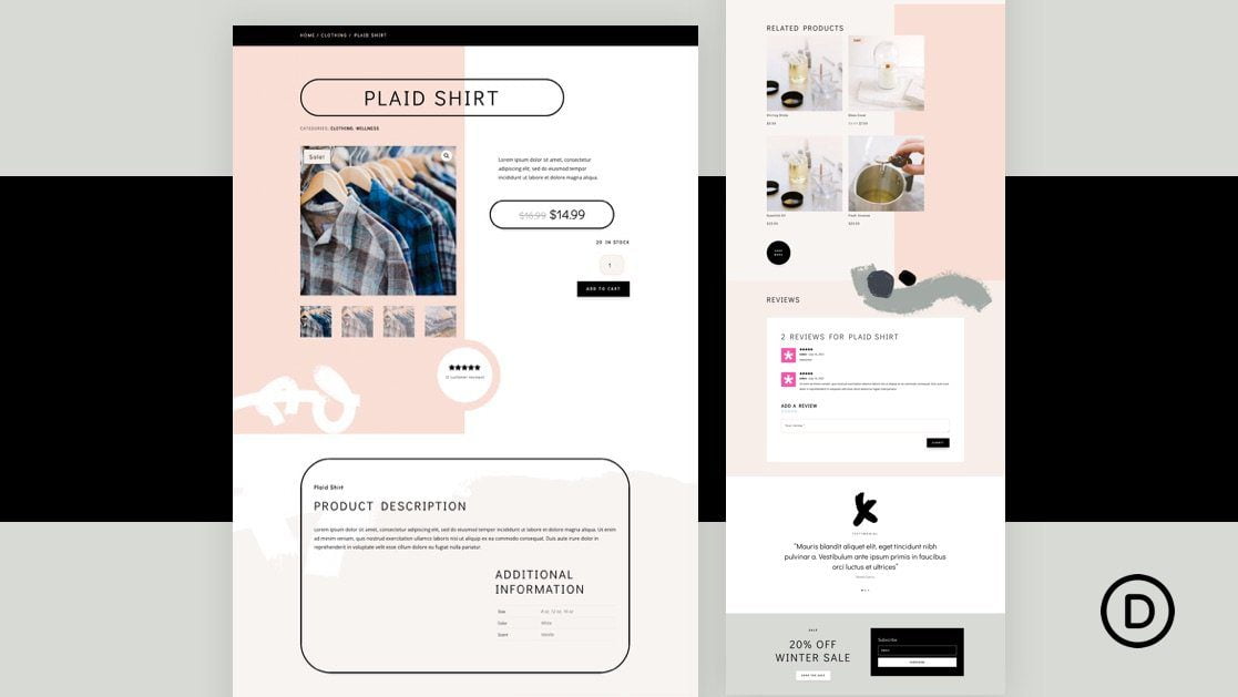 Download a FREE Product Page Template for Divi’s Clothing Store Layout ...