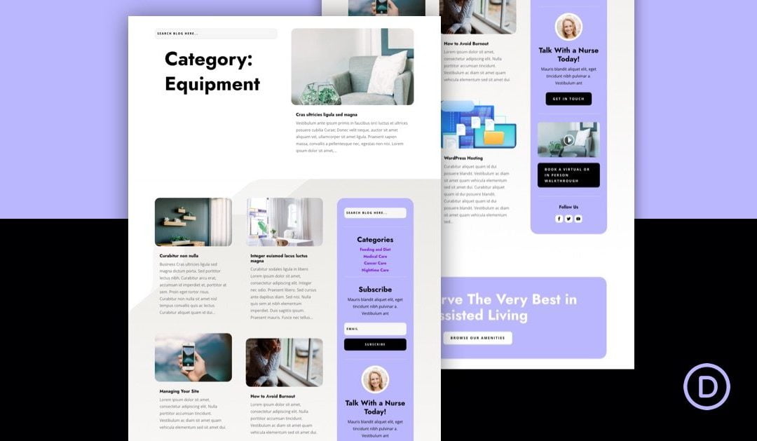 Download a FREE Category Page Template for Divi’s Nursing Home Layout Pack