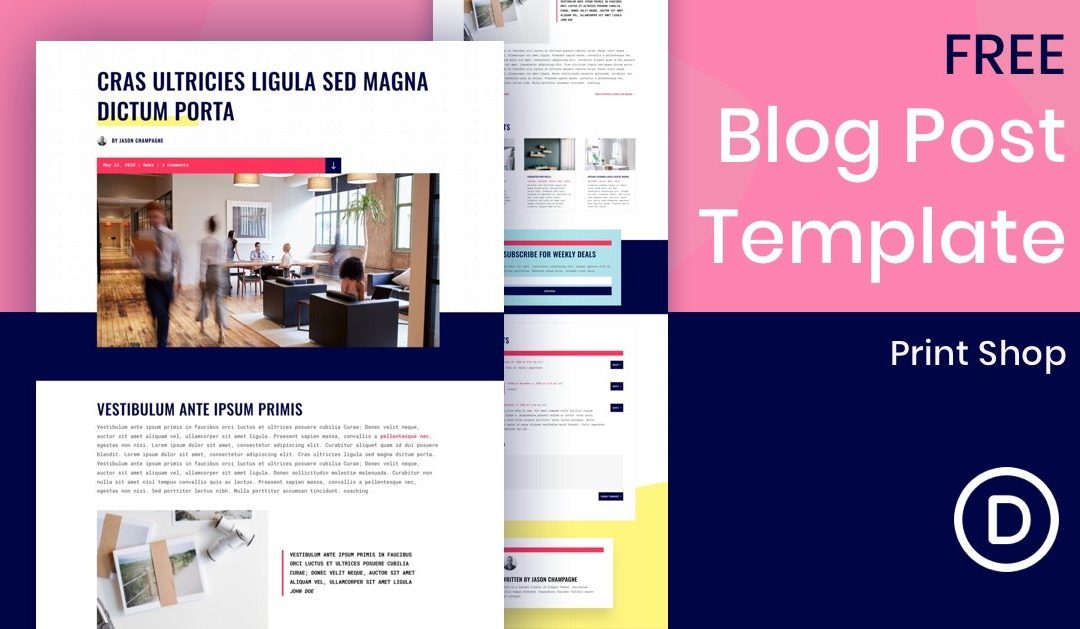 Download a FREE Blog Post Template for Divi’s Print Shop Layout Pack