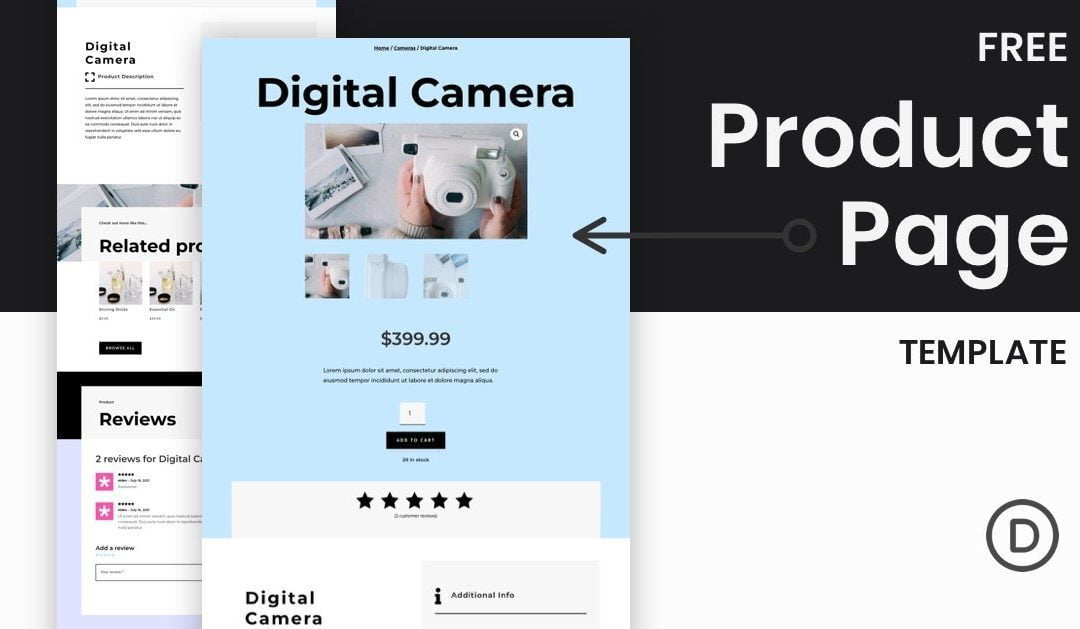 Download a FREE Product Page Template for Divi’s Camera Product Layout Pack