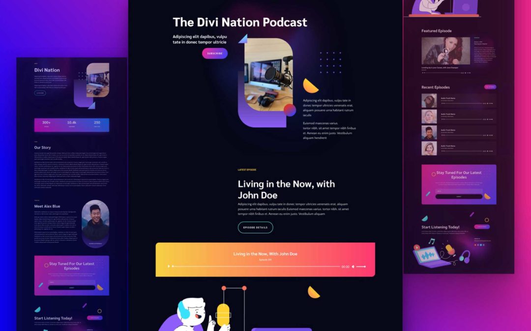 Get a FREE Podcaster Layout Pack for Divi