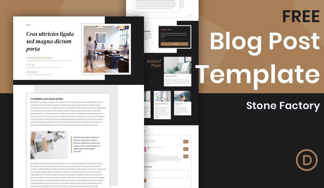 Download a FREE Blog Post Template for Divi’s Stone Factory Layout Pack