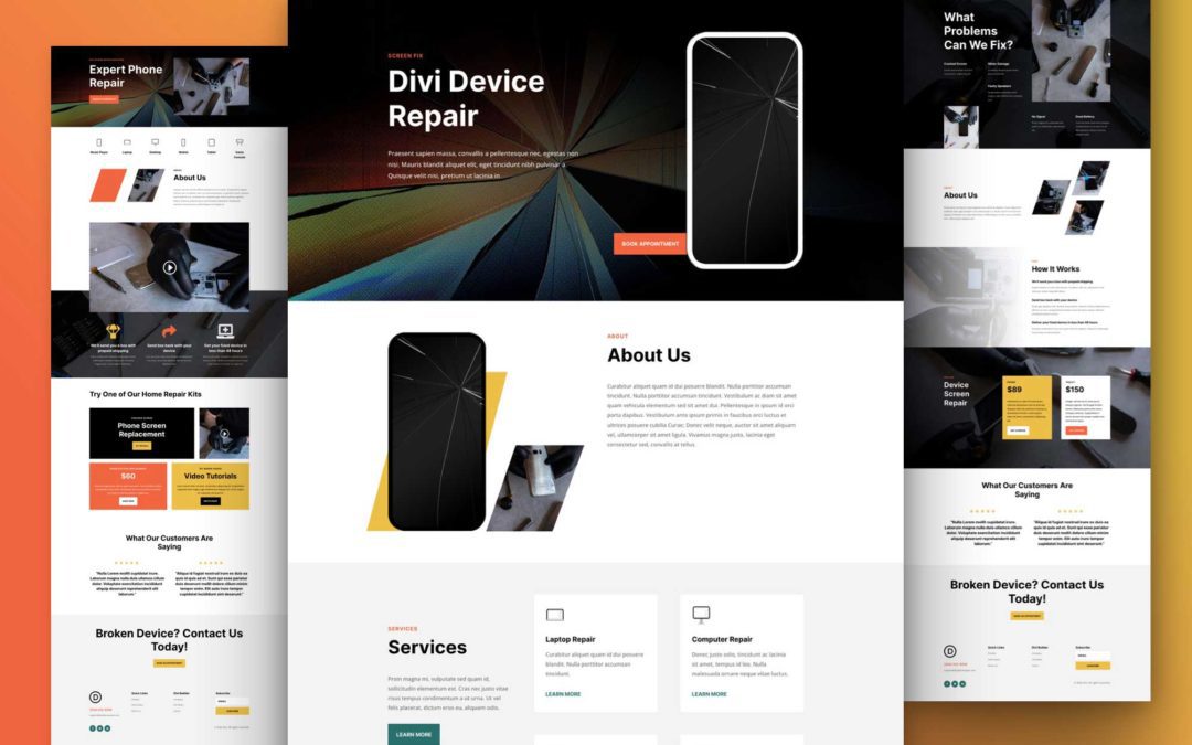 Get a FREE Device Repair Layout Pack for Divi