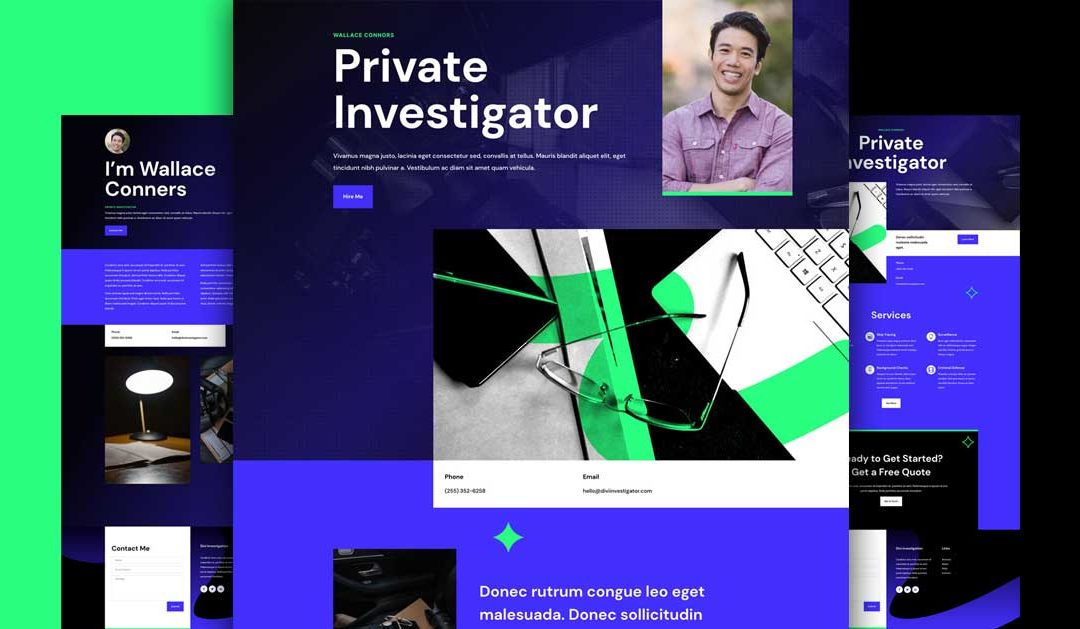 Get a FREE Private Investigator Layout Pack for Divi