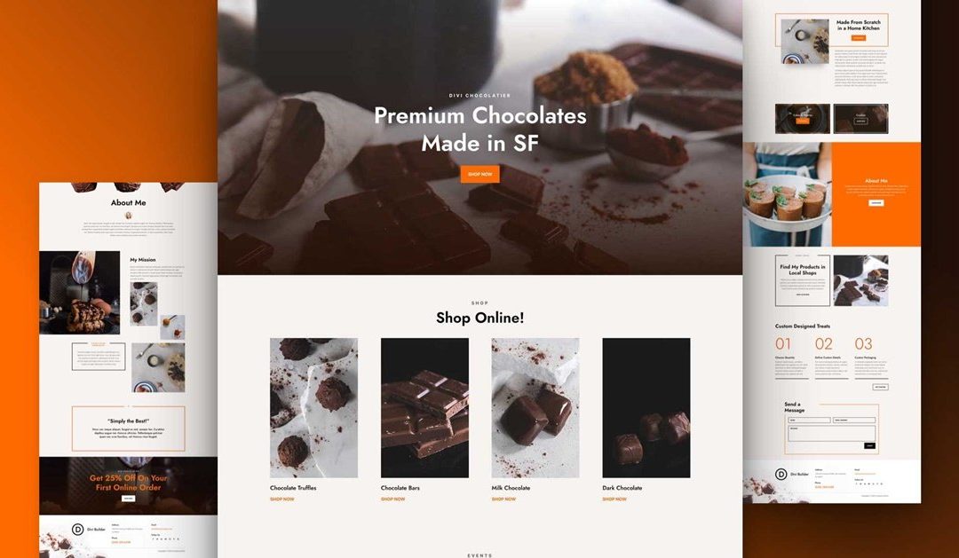 Get a FREE Chocolatier Layout Pack for Divi