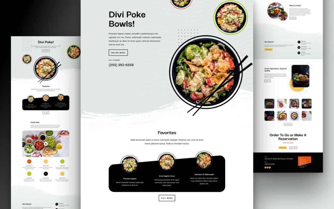 Get a FREE Poke Restaurant Layout Pack for Divi