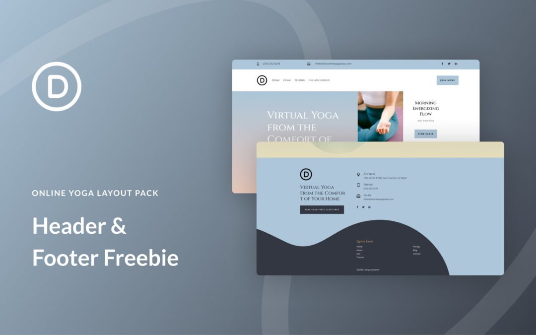 Download a FREE Header & Footer for Divi’s Online Yoga Layout Pack