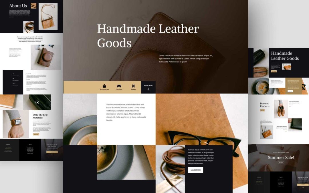 Get a FREE Leather Goods Layout Pack for Divi