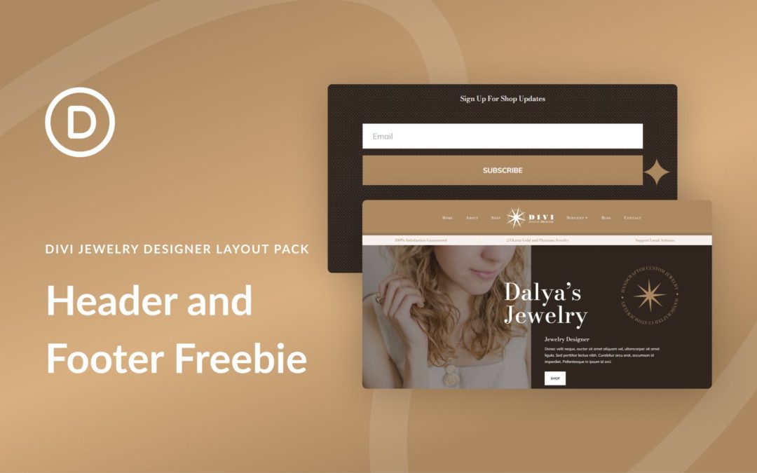 Download a FREE Header & Footer for Divi’s Jewelry Designer Layout Pack