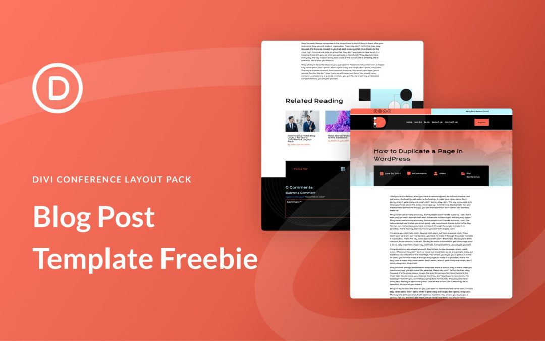 Download a FREE Blog Post Template for Divi’s Conference Layout Pack