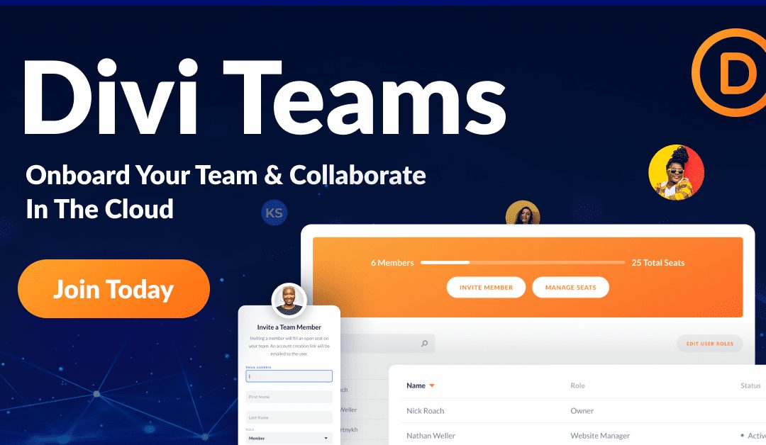 Introducing Divi Teams! Invite Your Team And Give Them Access To Your Divi Services.