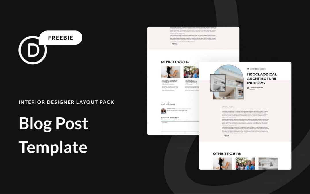 Download a FREE Blog Post Template for Divi’s Interior Designer Layout Pack