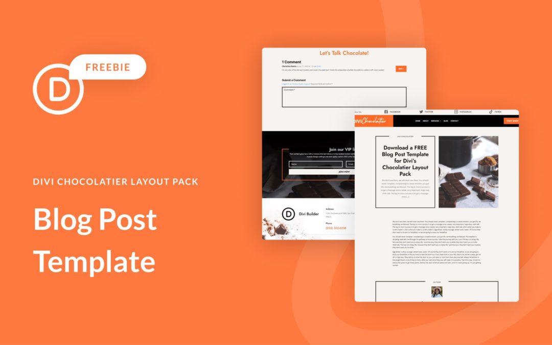 Download a FREE Blog Post Template for Divi’s Chocolatier Layout Pack