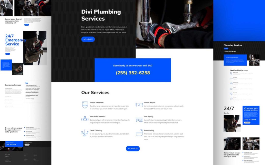 Get a Free Plumbing Layout Pack for Divi