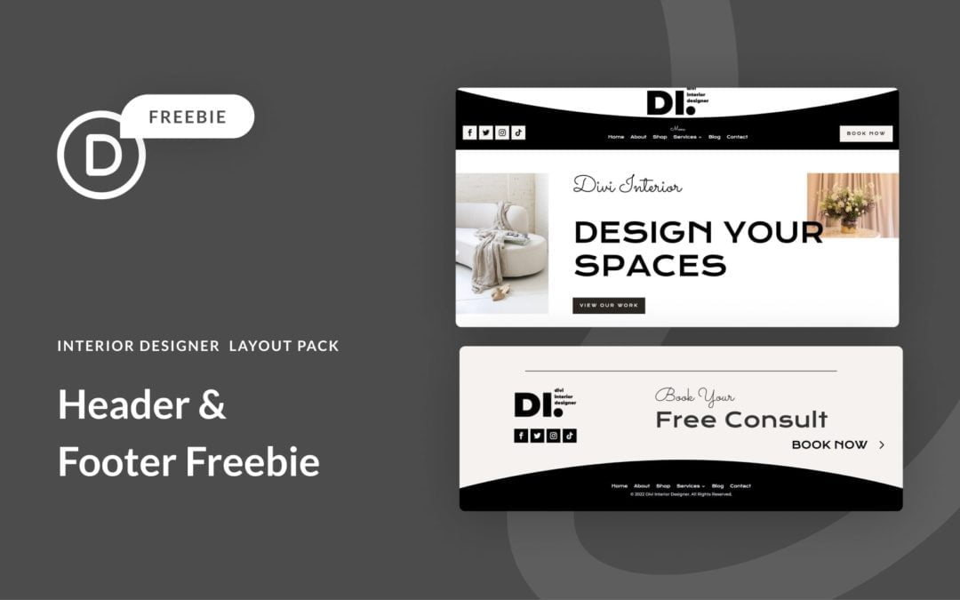 Download a FREE Header & Footer for Divi’s Interior Designer Layout Pack