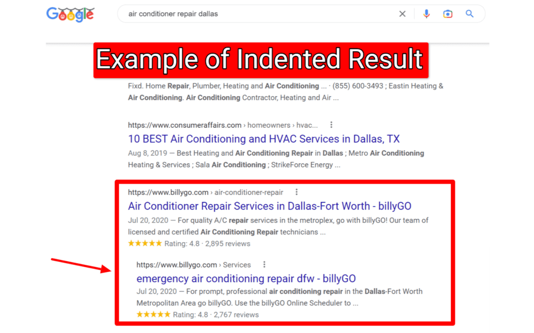 Case study: Are indented search results on Google actually hurting your business?