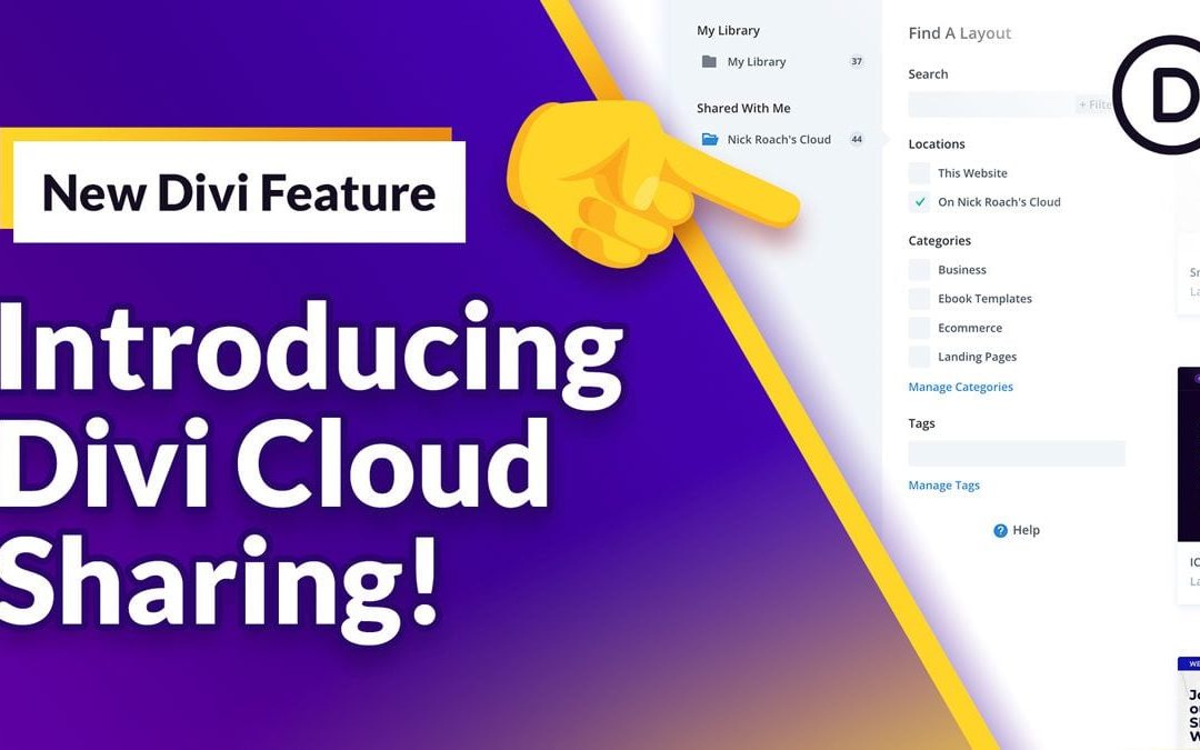 Divi Cloud Sharing – Share And Collaborate With Your Team In The Cloud!