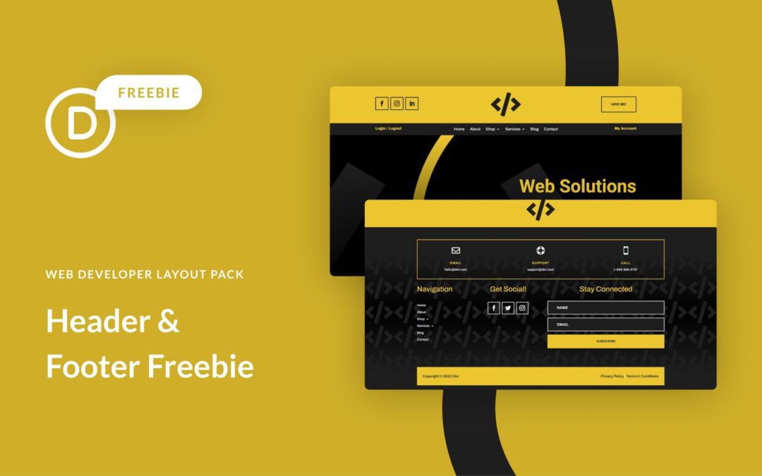 Download a FREE Header & Footer for Divi’s Web Developer Layout Pack