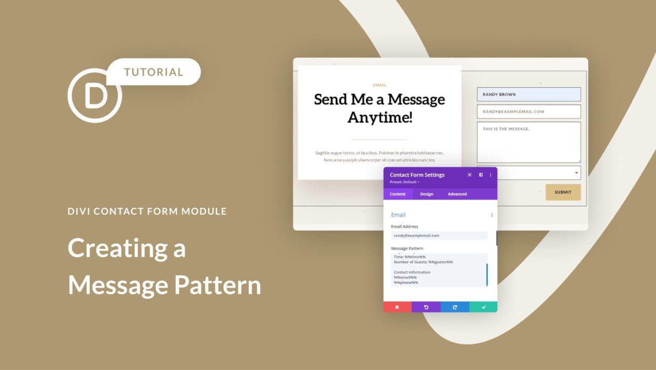 How to Create a Message Pattern in Your Divi Contact Form Module | SERPCOM