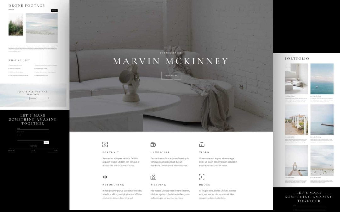 Get a Free Photographer Layout Pack for Divi