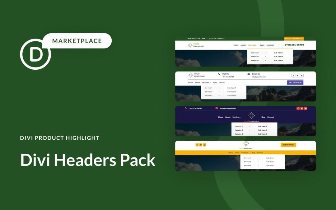 Divi Product Highlight: Divi Headers Pack