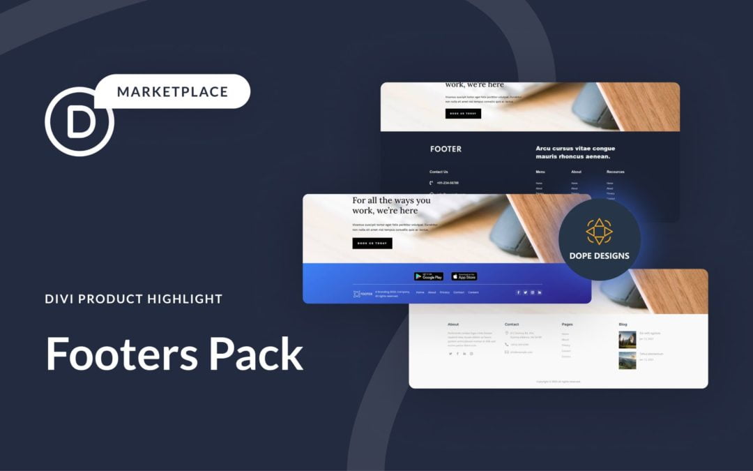 Divi Product Highlight: Divi Footers Pack