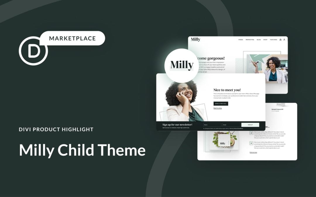 Divi Product Highlight: Milly Child Theme