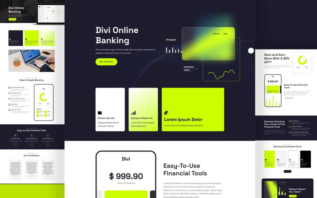 Get a Free Online Banking Layout Pack for Divi