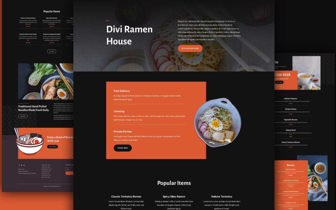 Get a Free Ramen Shop Layout Pack for Divi