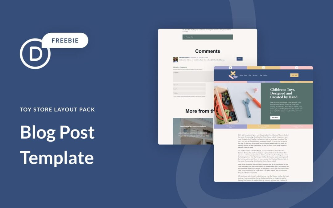 Download a FREE Blog Post Template for Divi’s Toy Store Layout Pack