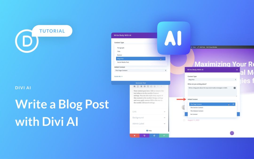 How To Write a Blog Post With Divi AI