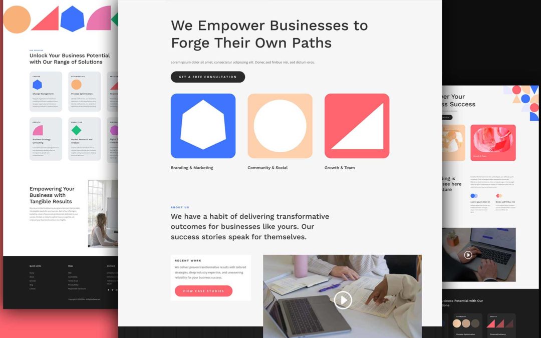 Get a Free Consulting Layout Pack for Divi