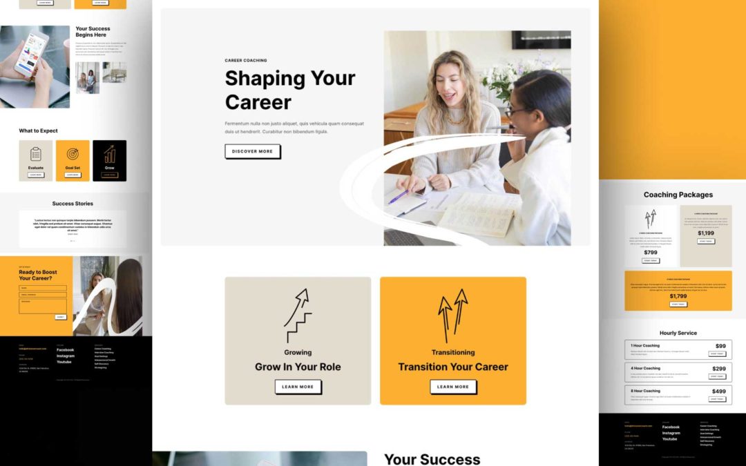 Get a Free Career Coach Layout Pack for Divi
