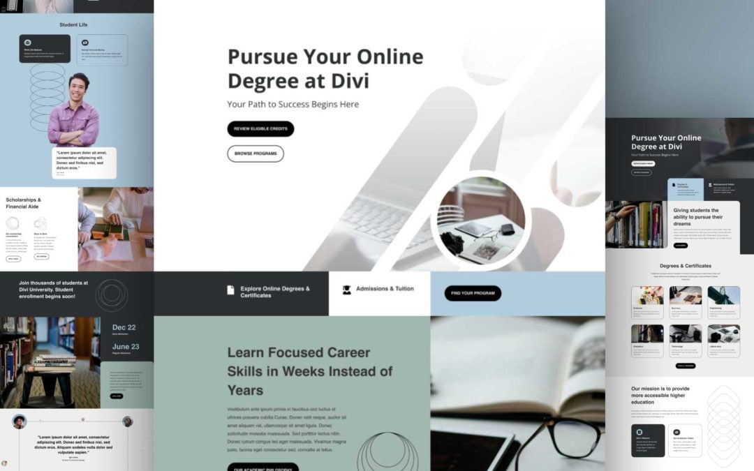 Get a Free Online University Layout Pack for Divi