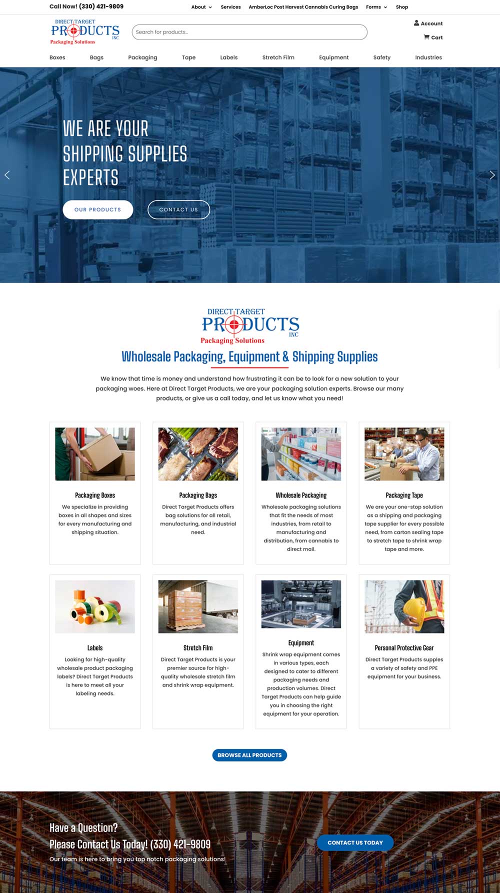 Direct Target Products home page screenshot