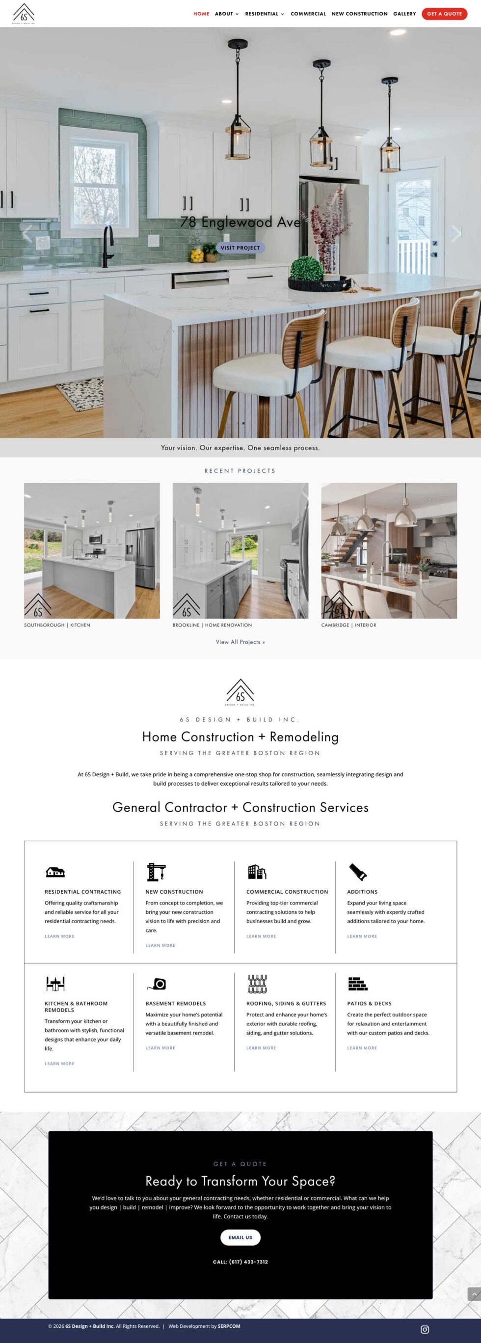 6S Design + Build website screenshot