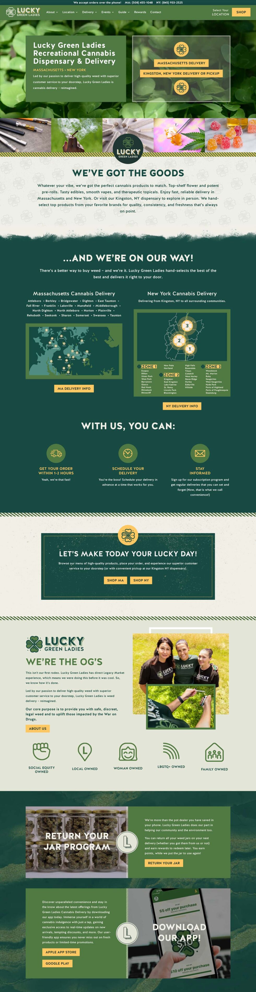 lucky green ladies website screenshot