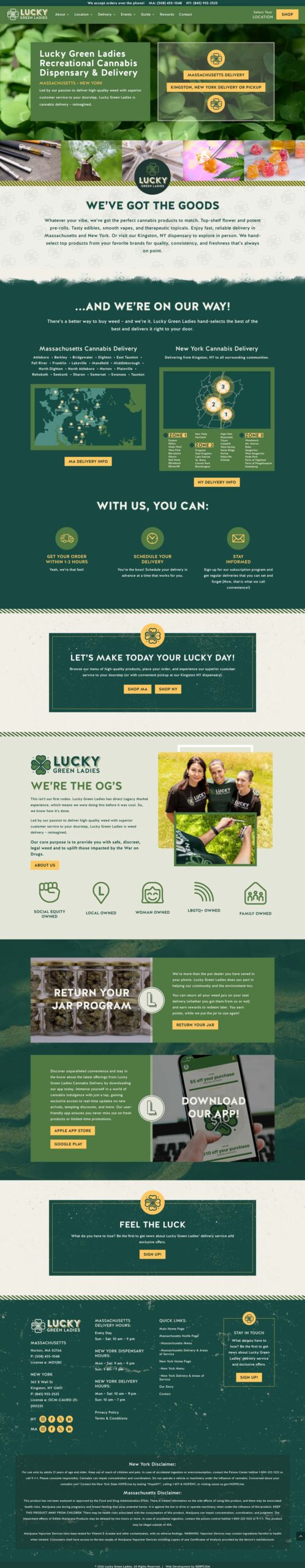 lucky green ladies website screenshot