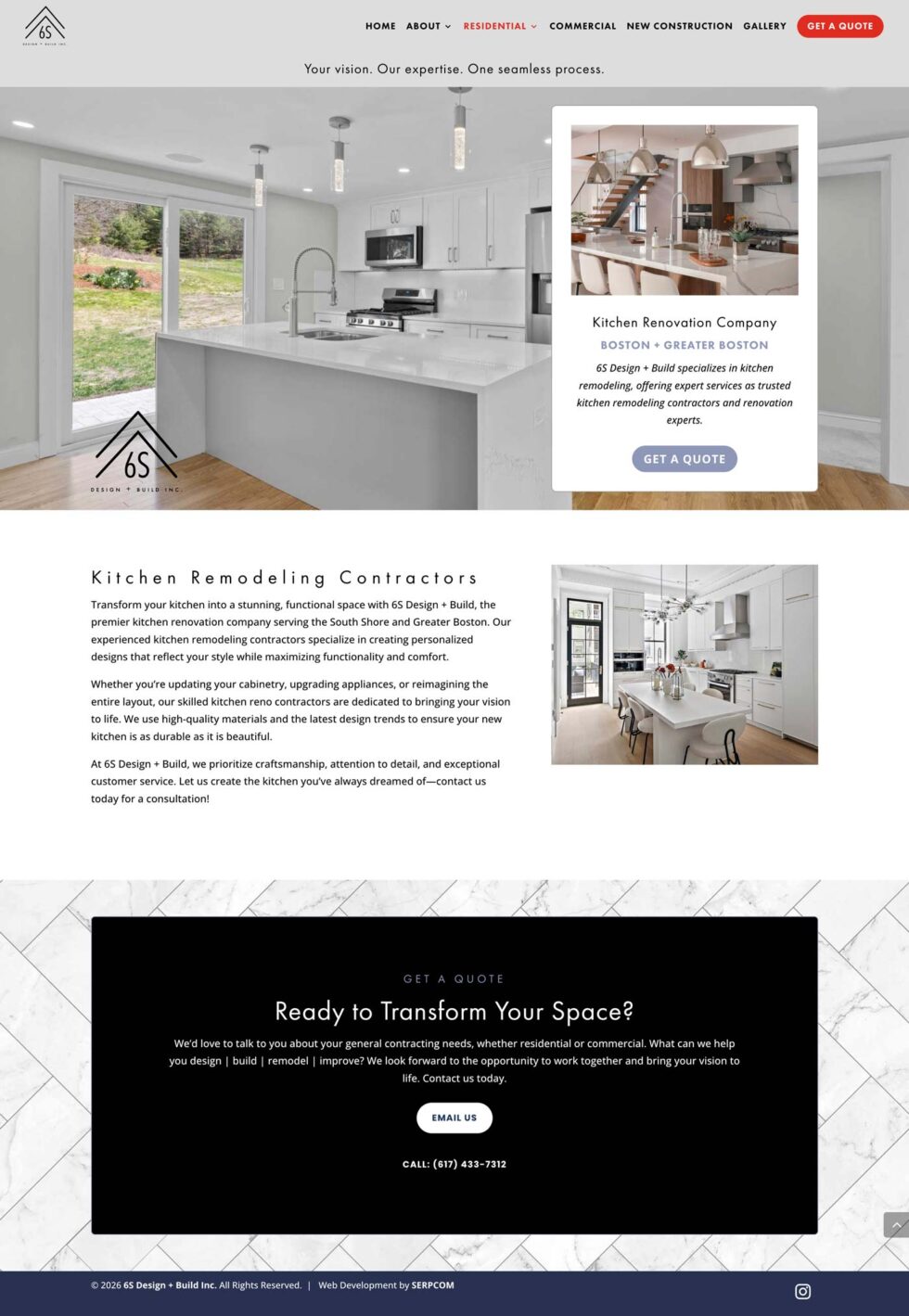 6S Design + Build website screenshot