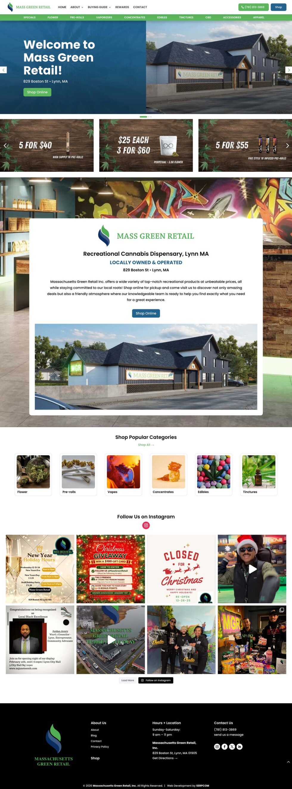 Massachusetts Green Retail website screenshot